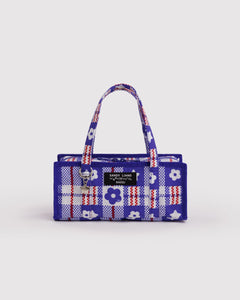 Mini Nylon Market Bag - Market Plaid Blue - Daily Carry