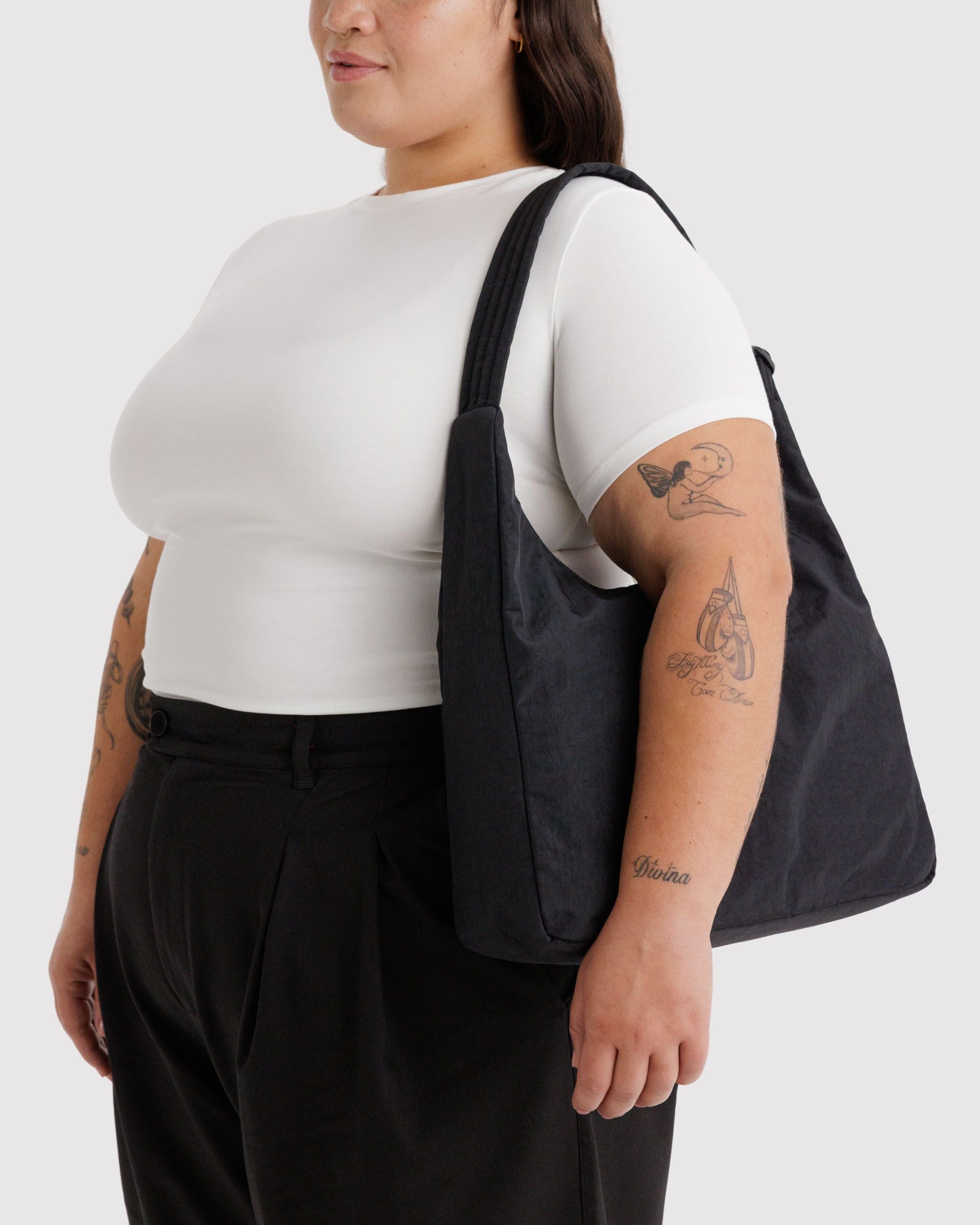 Nylon Shoulder Bag - Black - Clean Setup