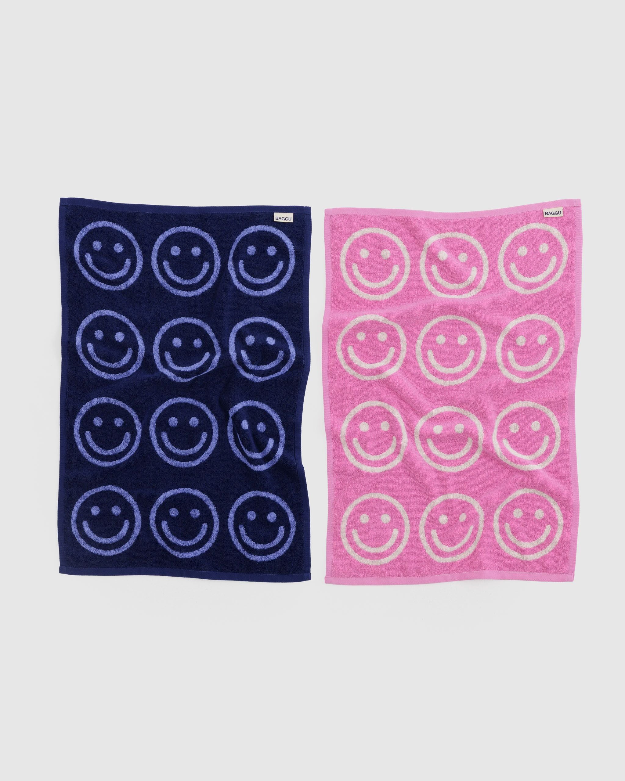 Hand Towel Set of 2 - Happy Pink Blue - Simple Edit