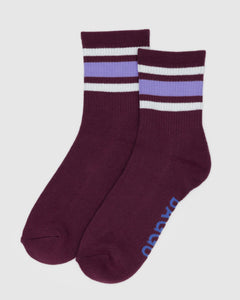 Ribbed Sock - Mahogany Stripe - Clean Setup