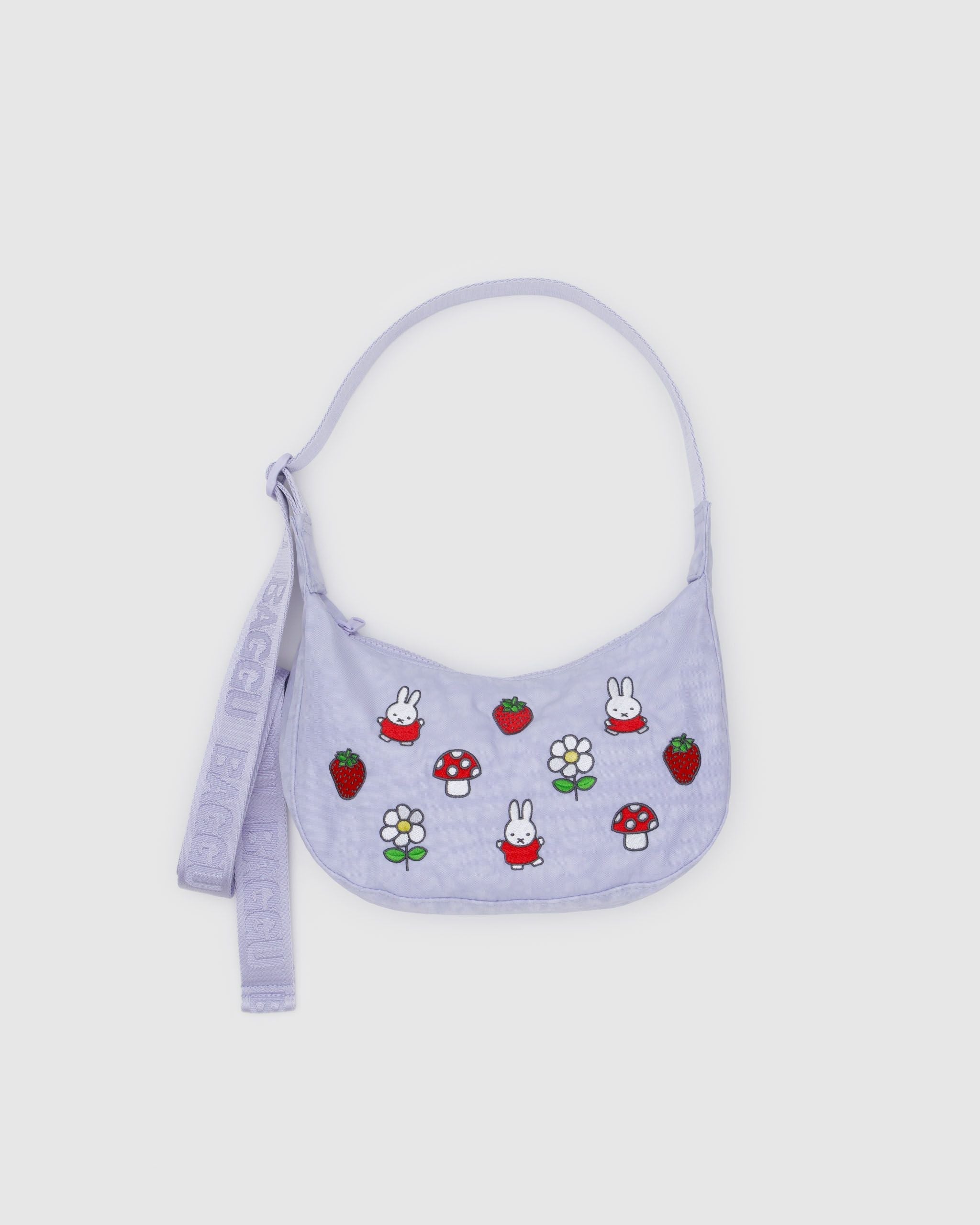 Small Nylon Crescent Bag - Embroidered Miffy - Cozy Glow
