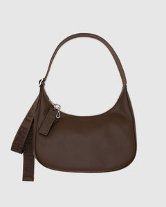 Medium Recycled Leather Crescent Bag - Brown - Daily Scent