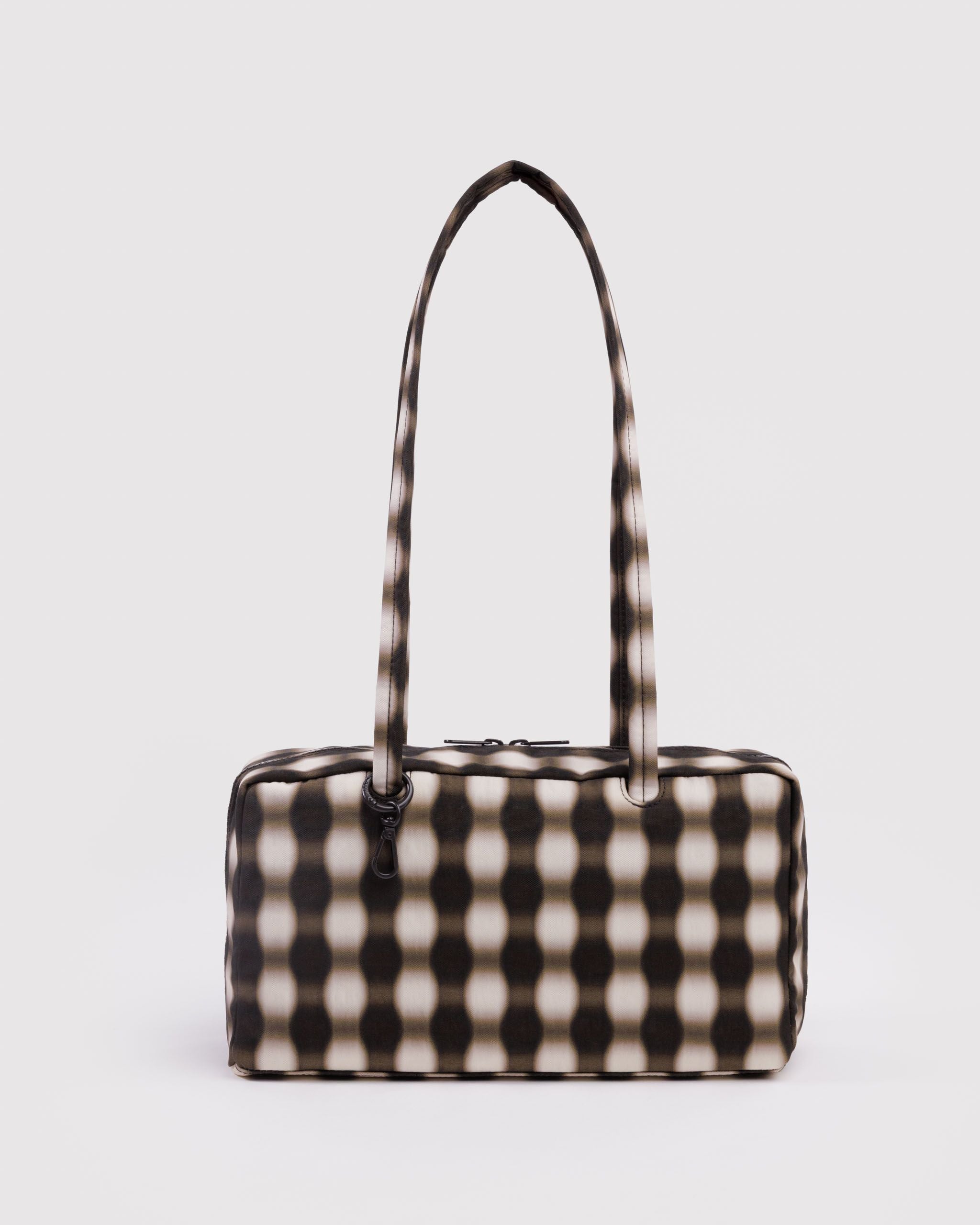 Nylon Bowler Bag - Blurred Gingham Brown - Quick Setup