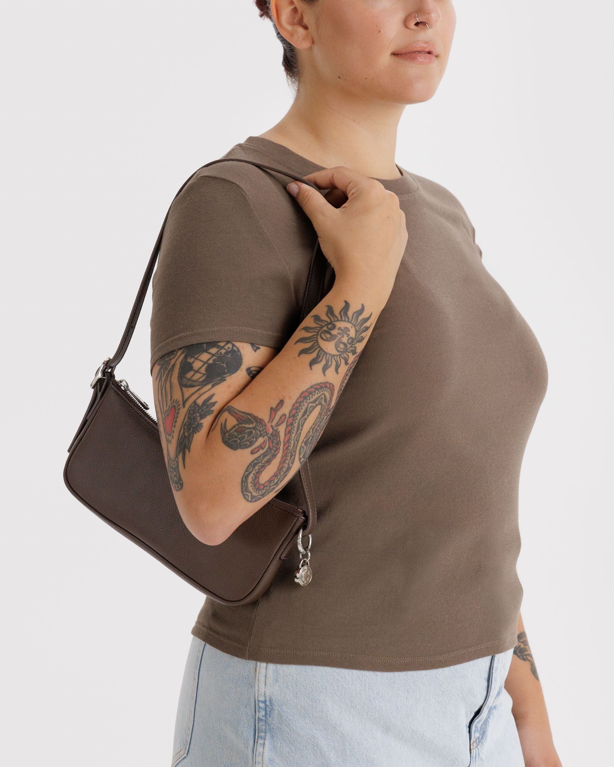 Recycled Leather Pochette - Brown - Light Storage