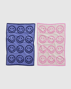 Hand Towel Set of 2 - Happy Pink Blue - Simple Edit