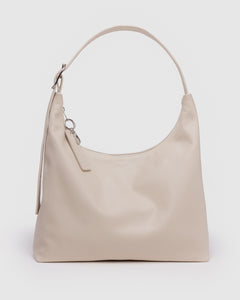 Recycled Leather Shoulder Bag - Stone - Quick Grab