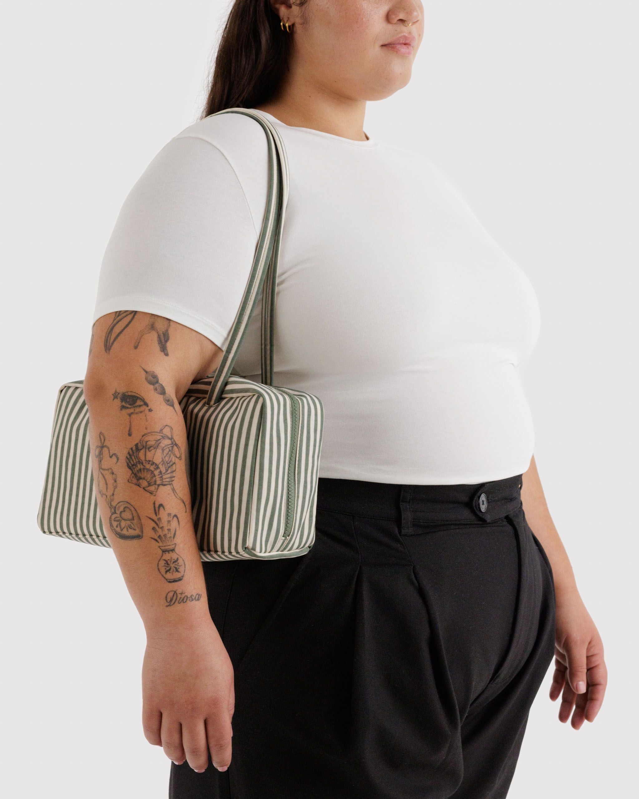 Nylon Bowler Bag - Sage Stripe - Ready Carry
