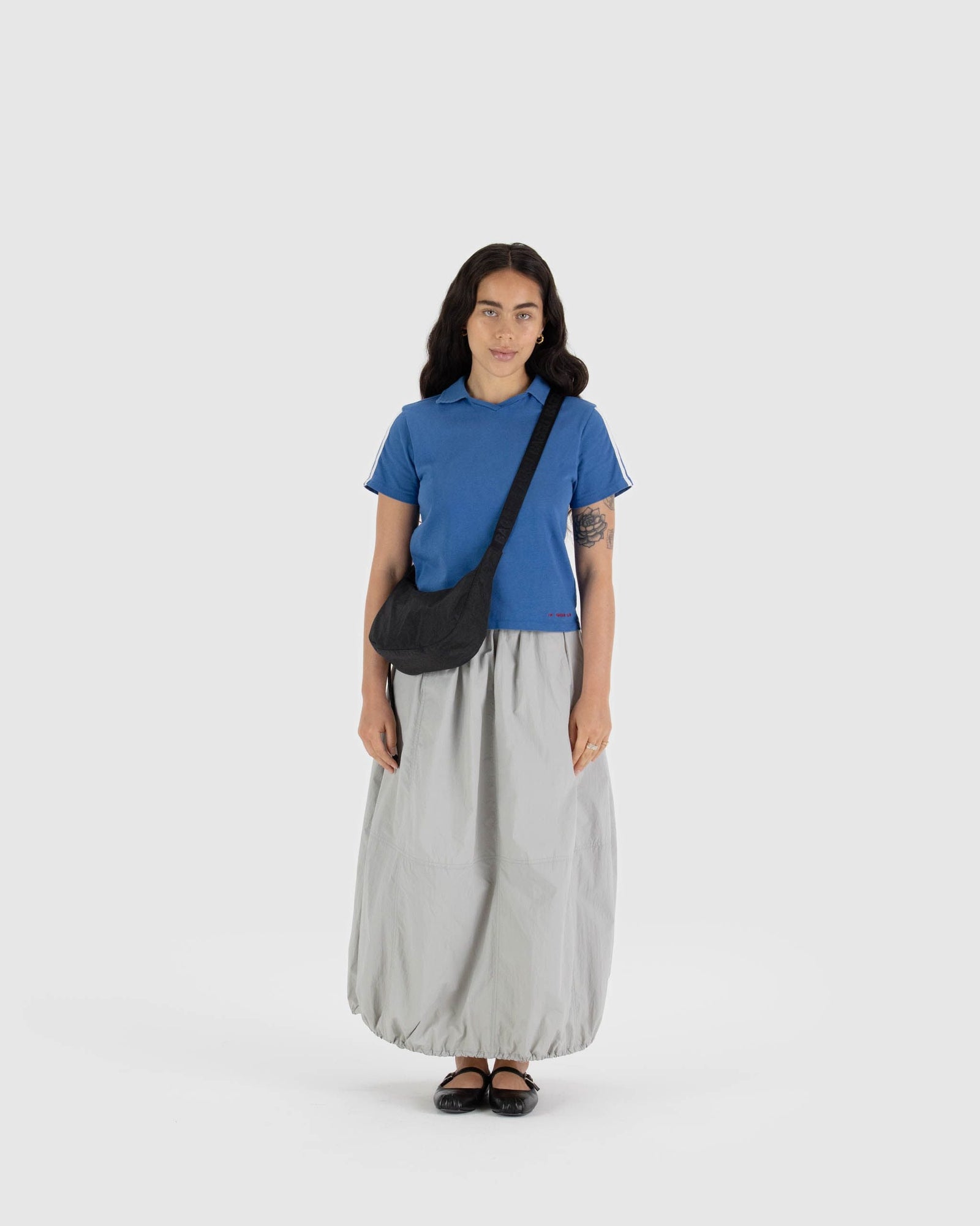 Small Nylon Crescent Bag - Black - Warm Blend
