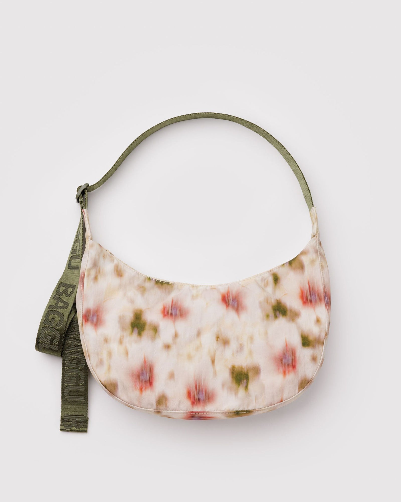 Medium Nylon Crescent Bag - Abstract Floral - Fresh Notes