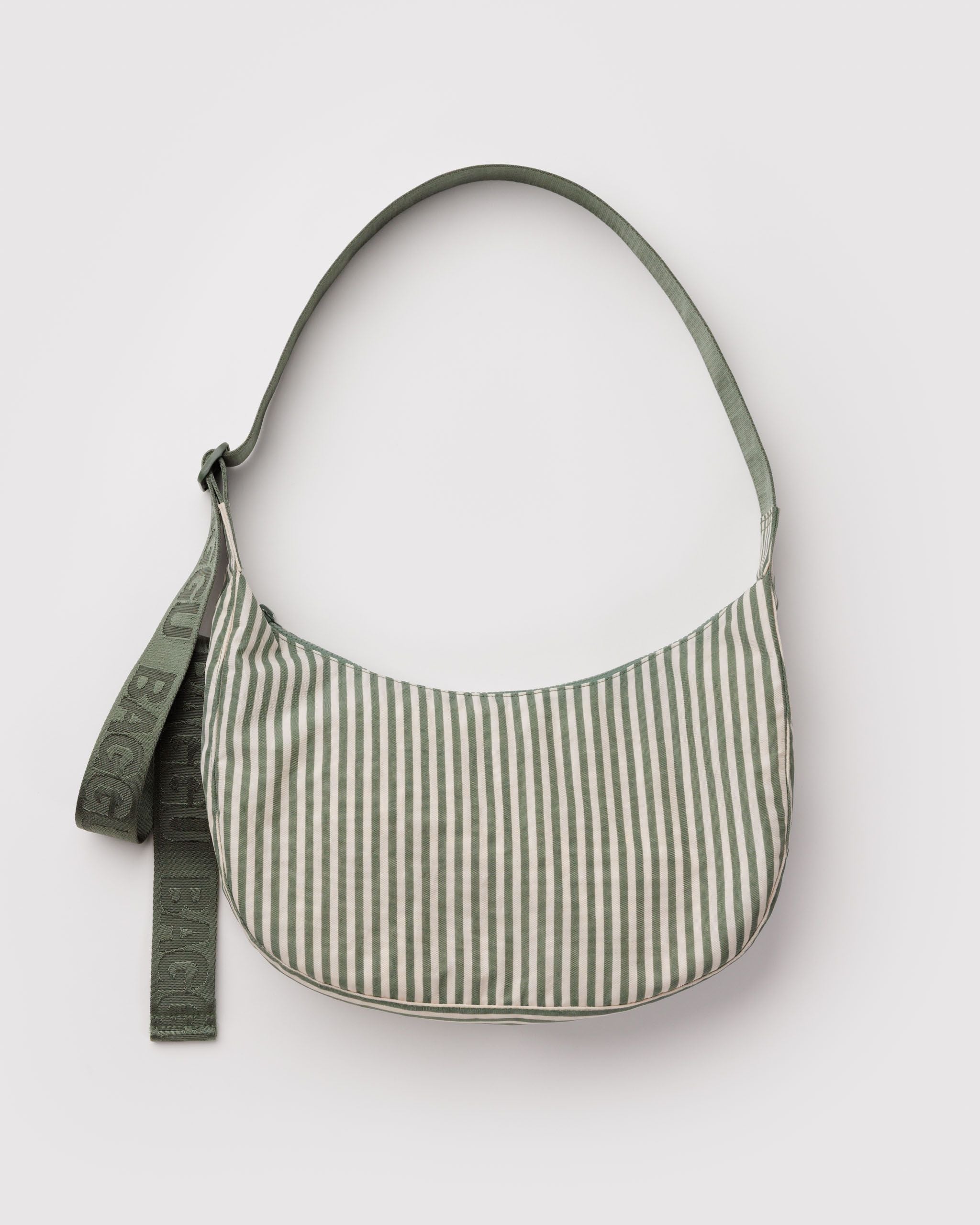 Medium Nylon Crescent Bag - Sage Stripe - Easy Spritz