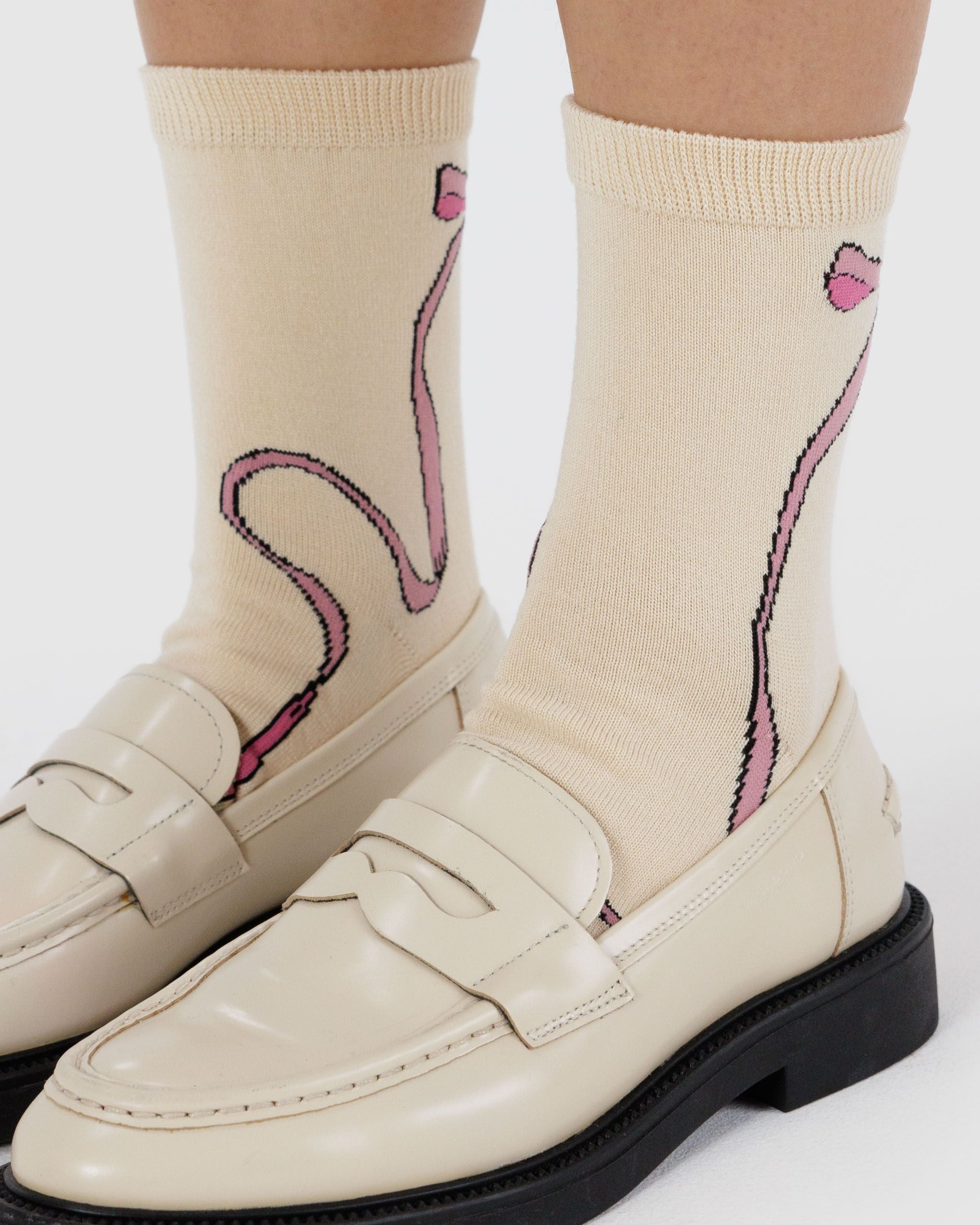 Crew Sock - Pink Bow - Daily Pack