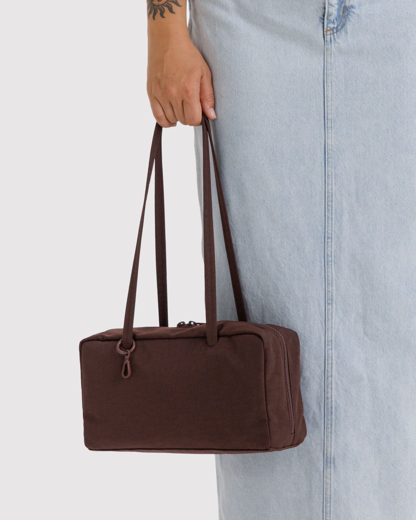 Nylon Bowler Bag - Coffee - Easy Stow