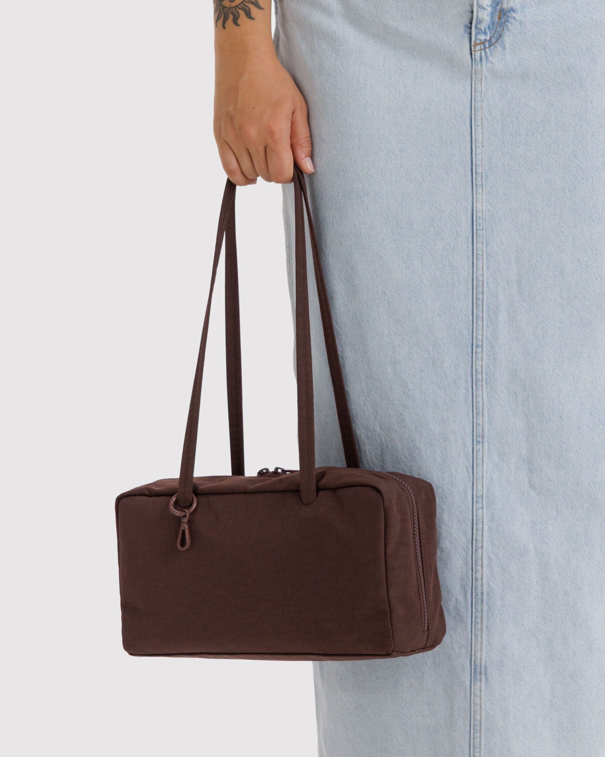 Nylon Bowler Bag - Coffee - Easy Stow