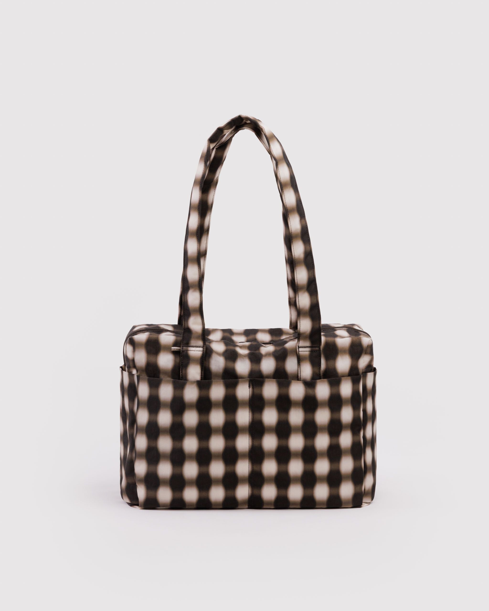Everyday Cloud Bag - Blurred Gingham Brown - Travel Ready