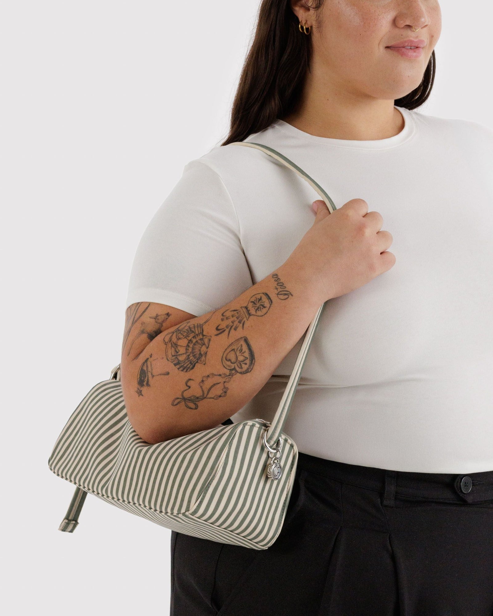 Nylon Loaf Bag - Sage Stripe - Home Hold