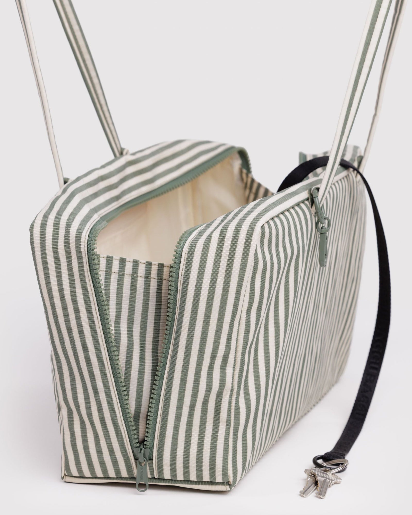 Medium Nylon Bowler Bag - Sage Stripe - Daily Carry