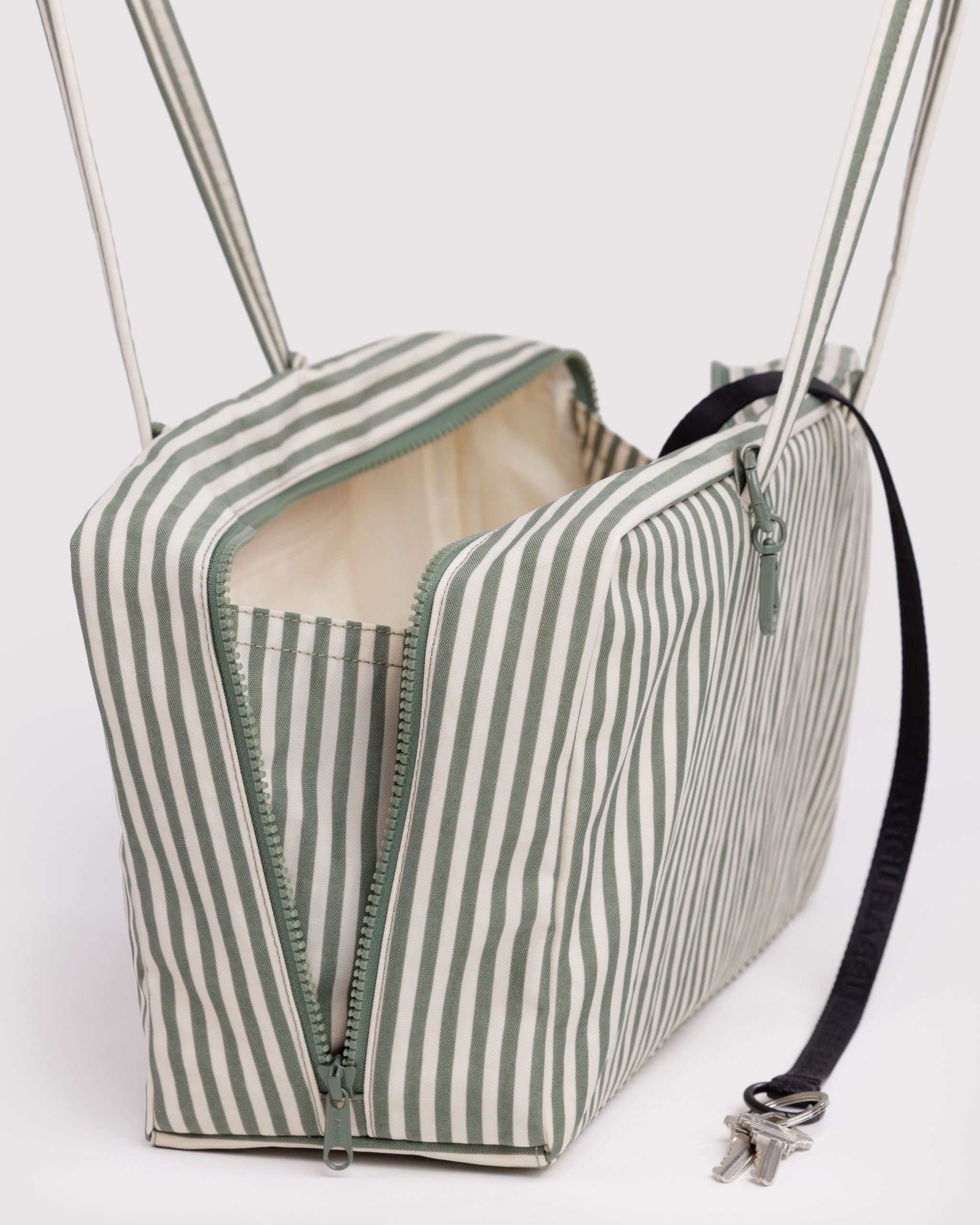 Medium Nylon Bowler Bag - Sage Stripe - Daily Carry