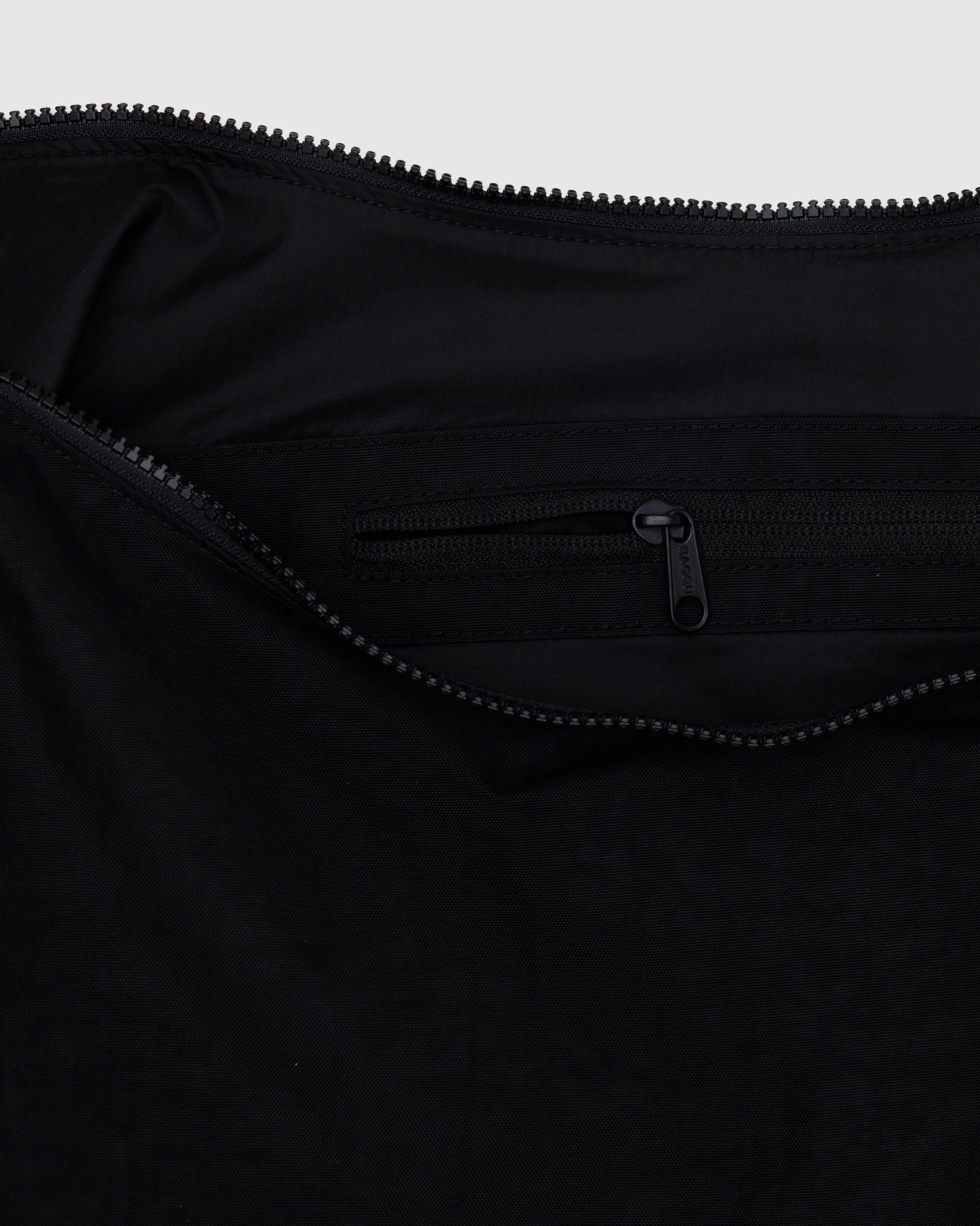 Large Nylon Crescent Bag - Black - Warm Blend
