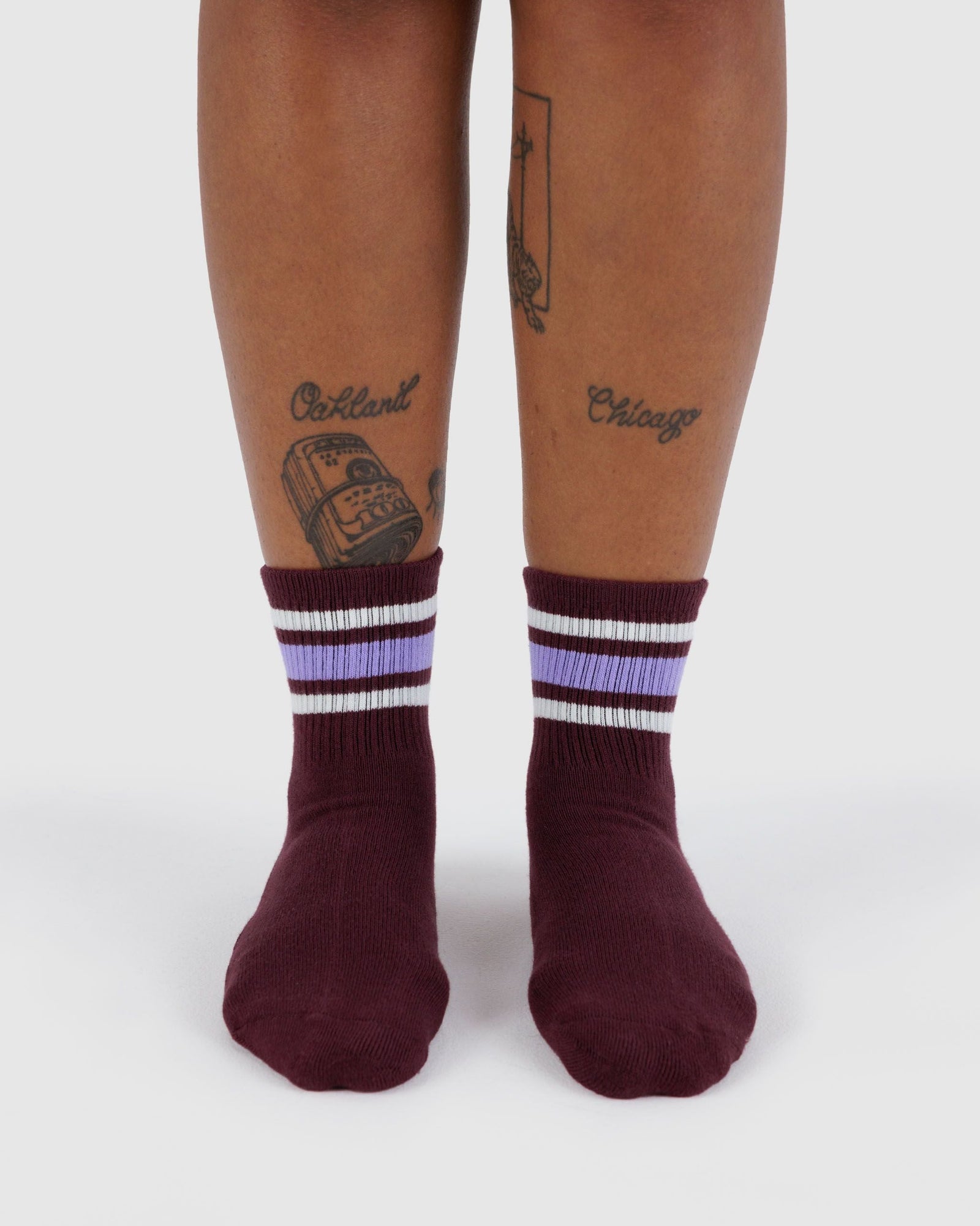 Ribbed Sock - Mahogany Stripe - Clean Setup