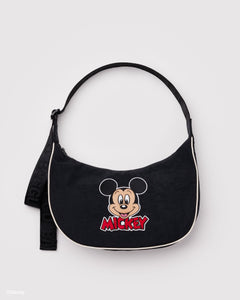 Medium Nylon Crescent Bag - Embroidered Mickey Mouse Club - Classic Notes