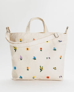 Horizontal Zip Duck Bag - Embroidered Ditsy Floral - Ready Carry