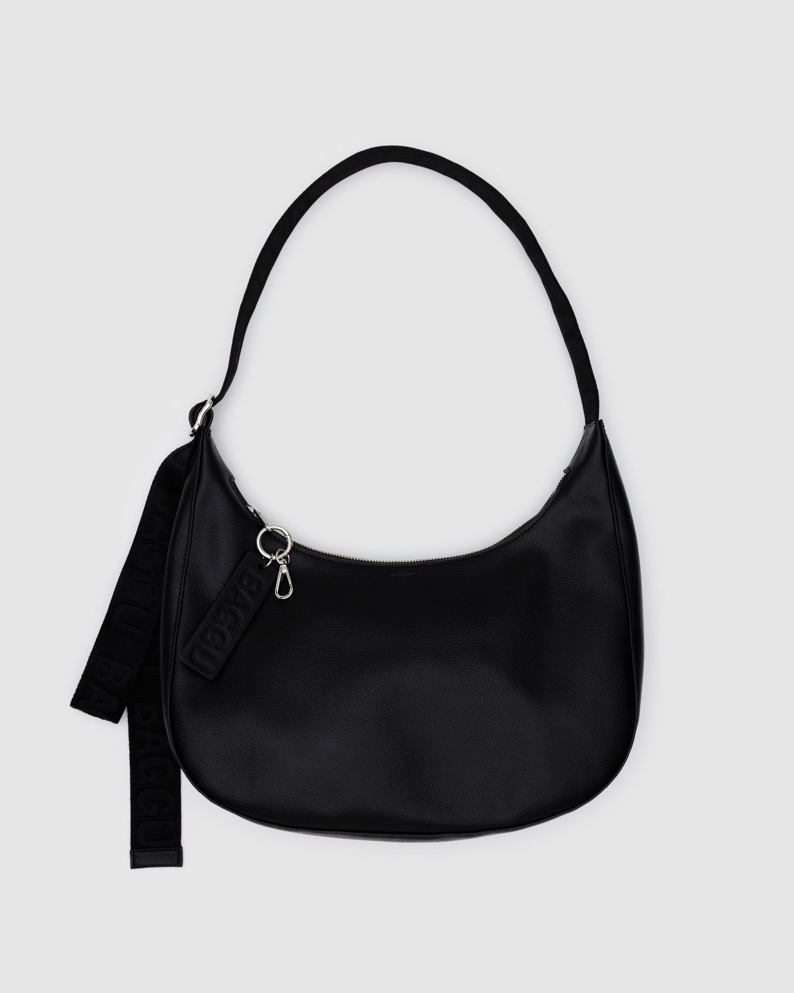Medium Recycled Leather Crescent Bag - Black - Daily Scent