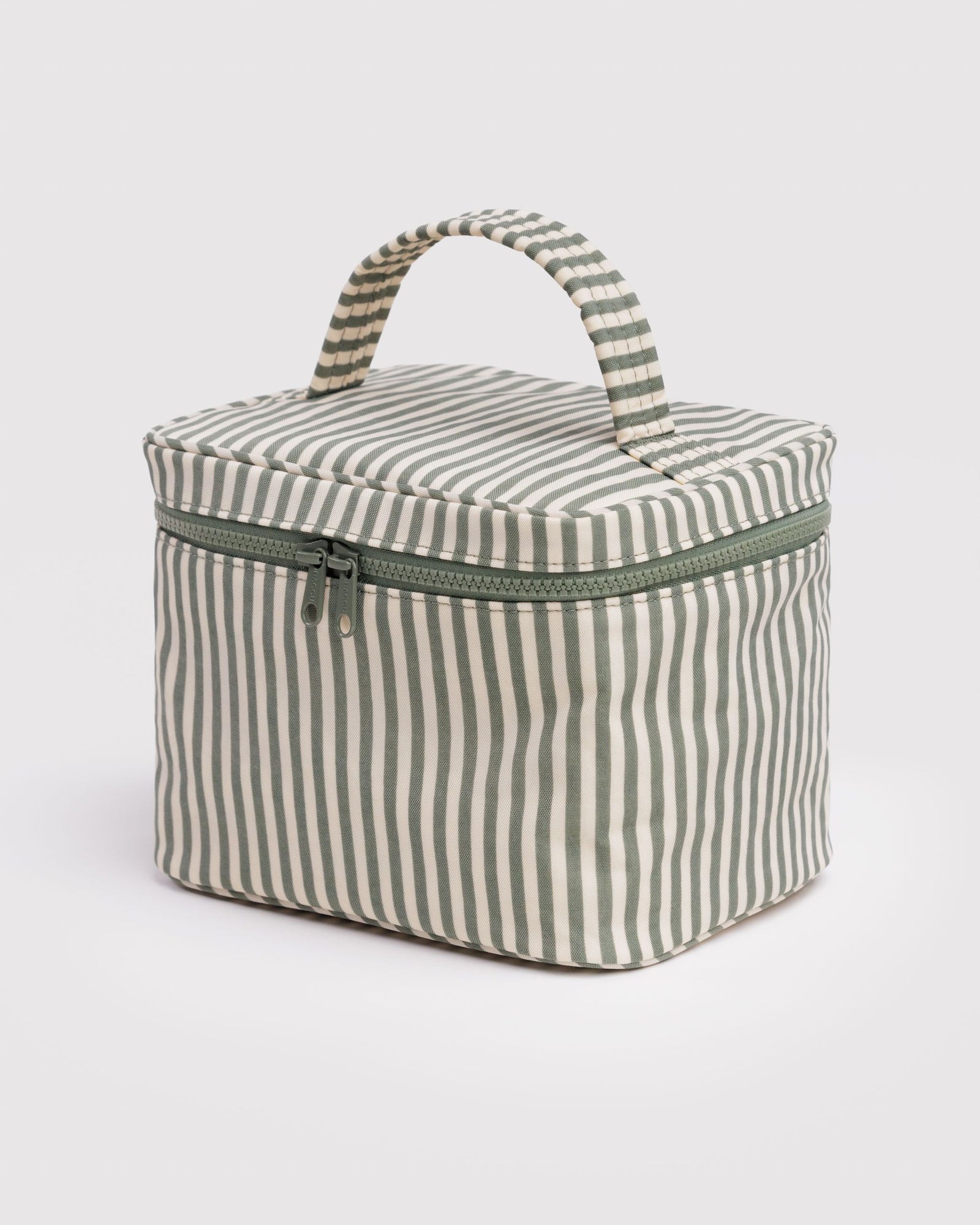 Large Cosmetic Case - Sage Stripe - Travel Ready