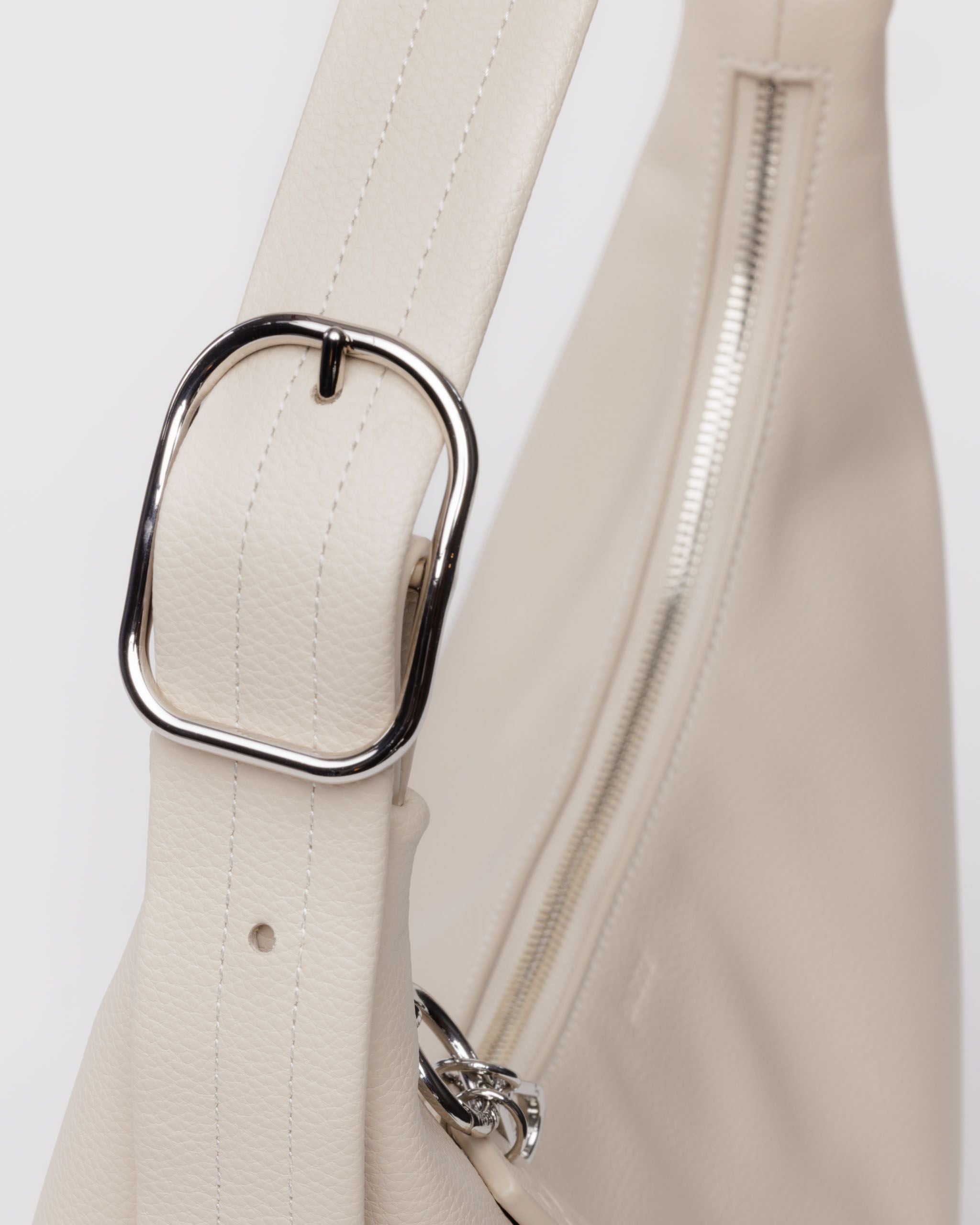 Recycled Leather Shoulder Bag - Stone - Home Hold
